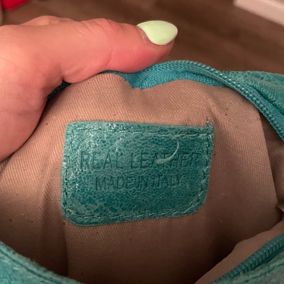 Miscellaneous Teal Italian Leather Crossbody Bag - Picture 11 of 11